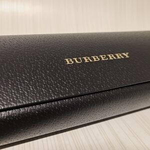 Burberry Black Sunglasses Case with Silver Lettering